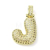 Brass Micro Pave Clear Cubic Zirconia Pendants KK-M279-01G-J-1