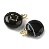Natural Black Banded Agate Pendants G-H328-08G-D20-2