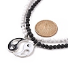 2Pcs 2 Style Alloy Enamel Yin Yang Metching Pendant Necklaces Set NJEW-JN04175-02-5