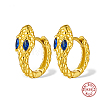 Snake Shape Real 18K Gold Plated 925 Sterling Sliver Micro Pave Cubic Zirconia Hoop Earrings DI7310-1-1