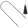 Adjustable Black Imitation Leather Bag Straps PURS-CL0001-55B-1