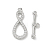 Brass Micro Pave Clear Cubic Zirconia Toggle Clasps CU-CBAC675-05P-2