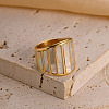 304 Stainless Steel with Natural Shell Finger Rings FS-WG31488-01-1