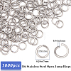 304 1000pcs Stainless Steel Open Jump Rings STAS-SP0001-71D-2