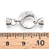 925 Sterling Silver Micro Pave Clear Cubic Zirconia Spring Gate Clasps STER-T008-153P-3