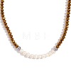 Fashion Natural Freshwater Pearl & Faceted Rondelle Glass Beaded Necklaces for Women AX4759-1-1