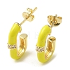 Real 18K Gold Plated Brass Oval Stud Earrings EJEW-L268-020G-02-1