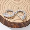 Brass Cubic Zirconia Hoop Earrings EJEW-Q014-09P-5