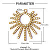 304 Stainless Steel with Rhinestone Pendants RB-OY001-43G-01-2