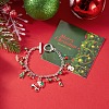 Christmas Alloy Enamel Charm Bracelets LS-BJEW-H634-01C-KCGP-1