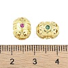 Brass Micro Pave Cubic Zirconia Beads KK-A226-09G-3