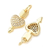 Valentine's Day Brass Micro Pave Clear Cubic Zirconia Pendants CU-E003-17G-E-2