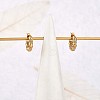 Clear Cubic Zirconia Twist Rope C-shape Stud Earrings JE941A-4