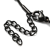 304 Stainless Steel Round Snake Chain Bracelet with Oval Beaded BJEW-E088-03EB-3