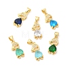 Real 16K Gold Plated Brass Micro Pave Cubic Zirconia Pendants ZIRC-L103-050G-1