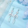 Rough Natural Quartz Crystal Dangle Earrings EJEW-JE05877-01-4