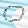 304 Stainless Steel Paperclip Chains Bracelet & Necklace Jewelry Sets SJEW-L199-15P-3