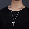 Cross Alloy Black Enamel Pendant Necklaces FS-WGF2765-01-3