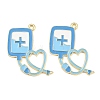 Medical Theme Alloy Enamel Pendants AL-CBA2919-03G-01A-1