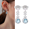 1 Pair Brass Micro Pave Cubic Zirconia Dangle Stud Earrings for Women EJEW-LP0004-90-1