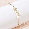 Brass Micro Pave Clear Cubic Zirconia Moon Star Link Bracelets KK-CBA6980-25G-3