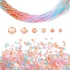 6 Styles Gradient Color Transparent Painted Glass Beads Strands DGLA-YW0001-28S-1