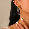 304 Stainless Steel Chain Tassel Stud Earrings FS-WGE7D75-01-2