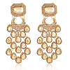 Teardrop with Rectangle Alloy Rhinestone Chandelier Earrings FS-WGBF96F-02-1