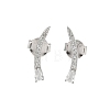 925 Sterling Silver Clear Cubic Zirconia Stud Earrings EJEW-Q032-01E-P-4