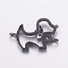 Brass Micro Pave Cubic Zirconia Puppy Links Connectors ZIRC-G125-02A-B-2