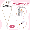 Natural Quartz Crystal Faceted Cone Pendant Perfume Bottle Necklaces with 304 Stainless Steel Cable Chain NJEW-WH0002-266F-2