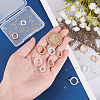   12Pcs 6 Style Flat Round Open Back Beze Brass Links Connectors Settings FIND-PH0004-77-6