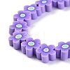 Handmade Flower Printed Polymer Clay Beads Strands X-CLAY-M003-07D-3