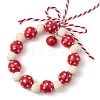 Wreath Wood Beads Pendant Decorations HJEW-TA00302-4