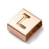 Ion Plating(IP) 304 Stainless Steel Square Slide Charms STAS-L132-23L-RG-2