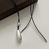 Alloy Teardrop Pendant Adjustable Black Waxed Cord Necklaces for Women WG6DD4B-01-1