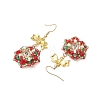 Christmas Theme Flower Glass Seed Beaded Dangle Earrings for Women EJEW-MZ00205-4