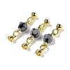 Natural Snowflake Obsidian with Brass Fold Over Clasps G-G141-02G-15-1