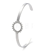 Non-Tarnish 304 Stainless Steel Hollow Sunflower Cuff Bangle for Women BJEW-D061-02P-2