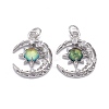 Brass Micro Pave Clear Cubic Zirconia Glass Pendants LS-ZIRC-C024-06P-04-1