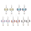 Handmade Glass Seed & Acrylic Beads Bowknot Dangle Earrings EJEW-MZ00298-1