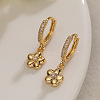 Brass & Clear Cubic Zirconia Hoop Earrings WGDC18D-02-1