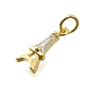 Brass Micro Pave Cubic Zirconia Charms KK-P295-45G-2