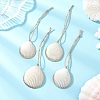 Electroplate Sea Shell Pendant Decorations HJEW-JM04621-1