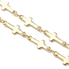 Round White Shell Pearl & Brass Rosary Bead Necklaces NJEW-JN05836-5