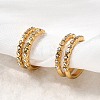304 Stainless Steel Rhinestone Cuff Earrings EJEW-L313-04G-1