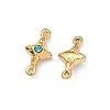 304 Stainless Steel Aquamarine Rhinestone Connector Charms STAS-L308-03A-G-2