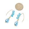 Teardrop Electroplate Glass Dangle Earrings EJEW-JE06797-4