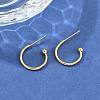 304 Stainless Steel C-shaped Hoop Circle Ball Stud Earrings STAS-K204-04G-5