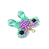 Beaded Butterfly Charms PALLOY-MZ00430-02-4